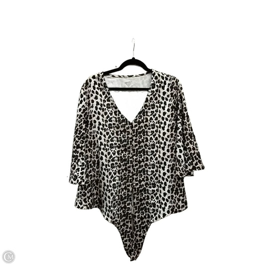 Blouse 3/4 Sleeve By Clothes Mentor In Leopard Print, Size: L