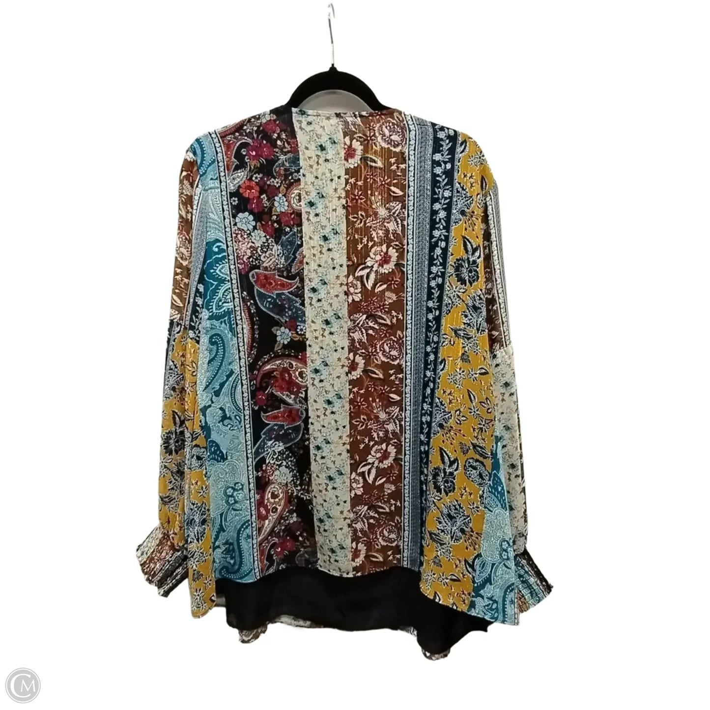 Blouse Long Sleeve By Clothes Mentor In Multi-colored, Size: 3x