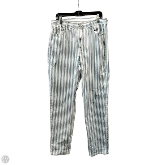 Jeans Straight By American Eagle In Blue & White, Size: 14