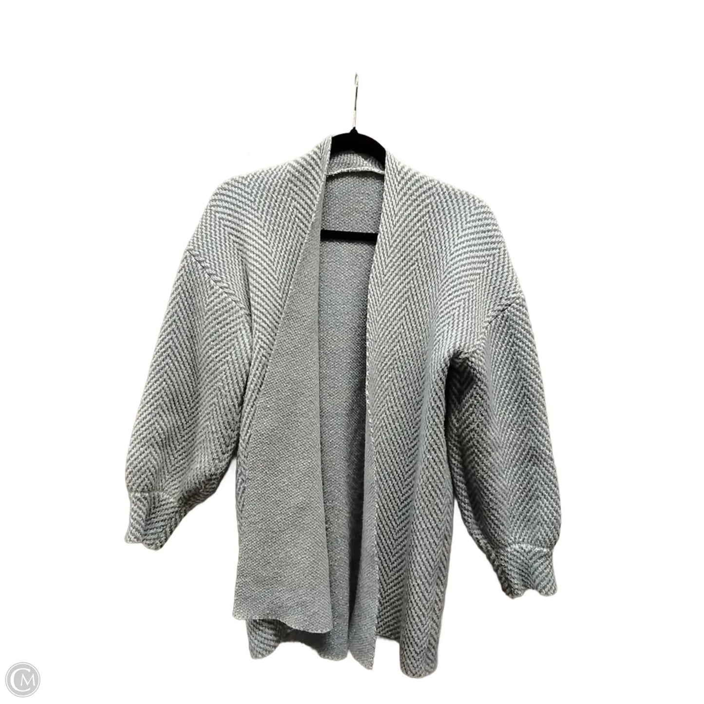 Sweater Cardigan By Clothes Mentor In Blue & White, Size: M