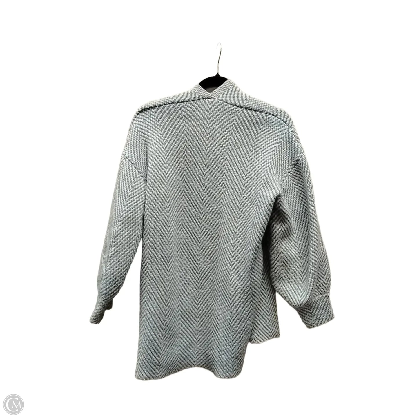 Sweater Cardigan By Clothes Mentor In Blue & White, Size: M