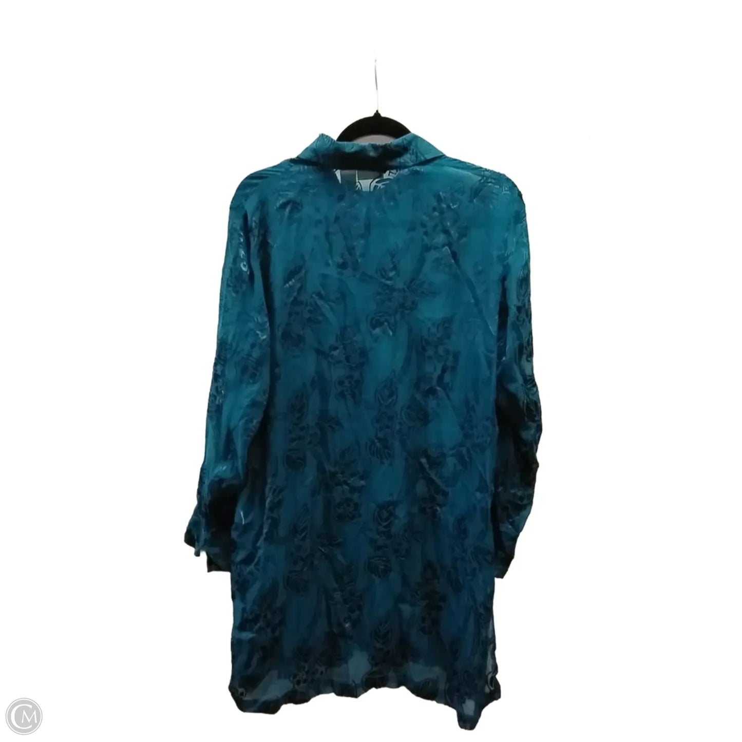 Blouse Long Sleeve By Clothes Mentor In Green, Size: L