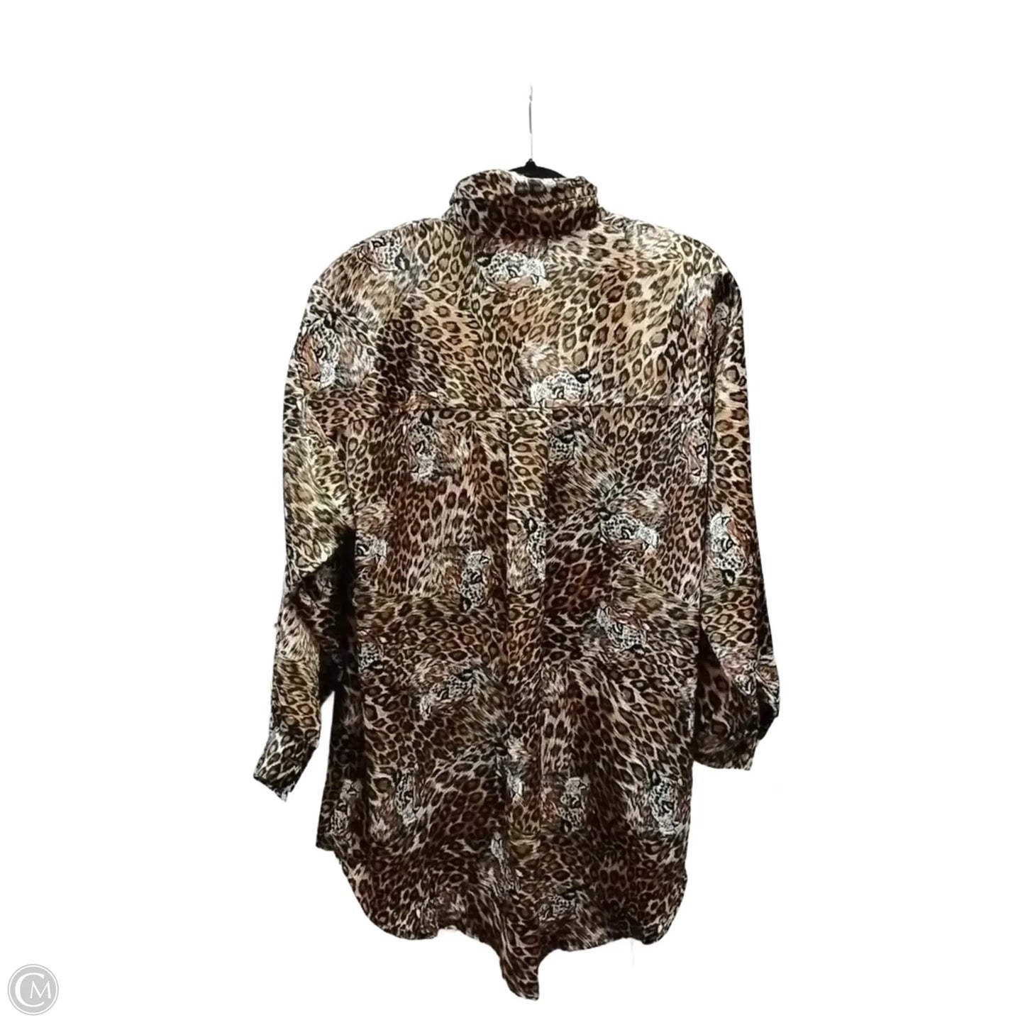 Blouse Long Sleeve By Clothes Mentor In Animal Print, Size: 10