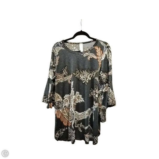 Blouse Long Sleeve By Clothes Mentor In Paisley Print, Size: L