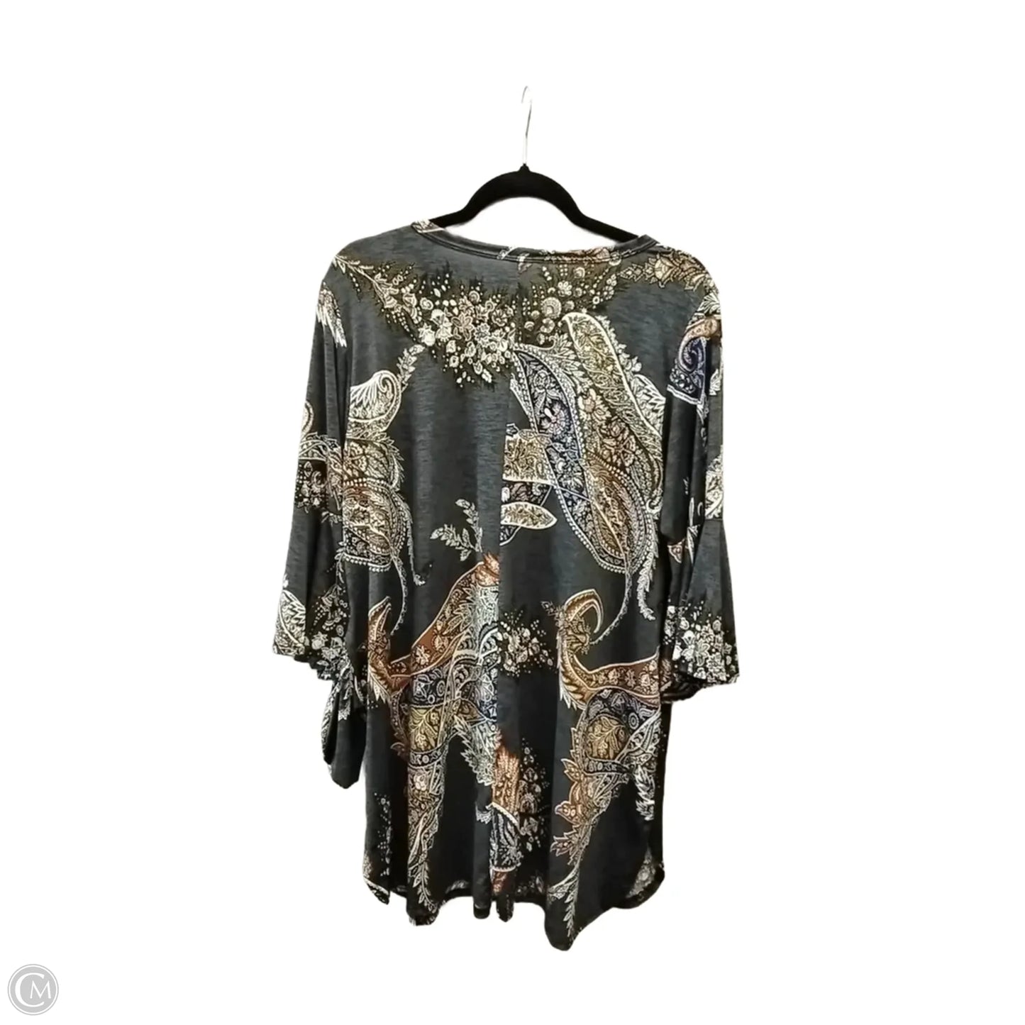Blouse Long Sleeve By Clothes Mentor In Paisley Print, Size: L
