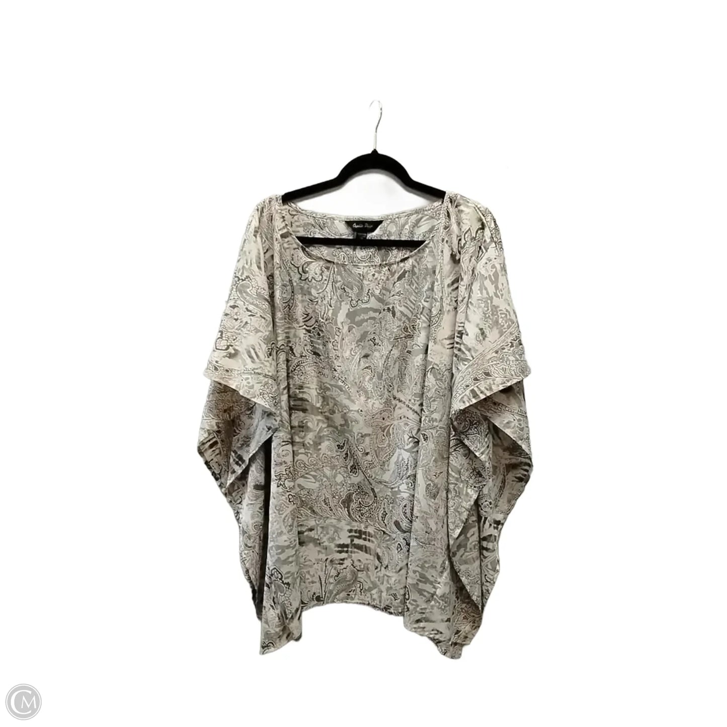 Blouse Short Sleeve By Clothes Mentor In Paisley Print, Size: Onesize