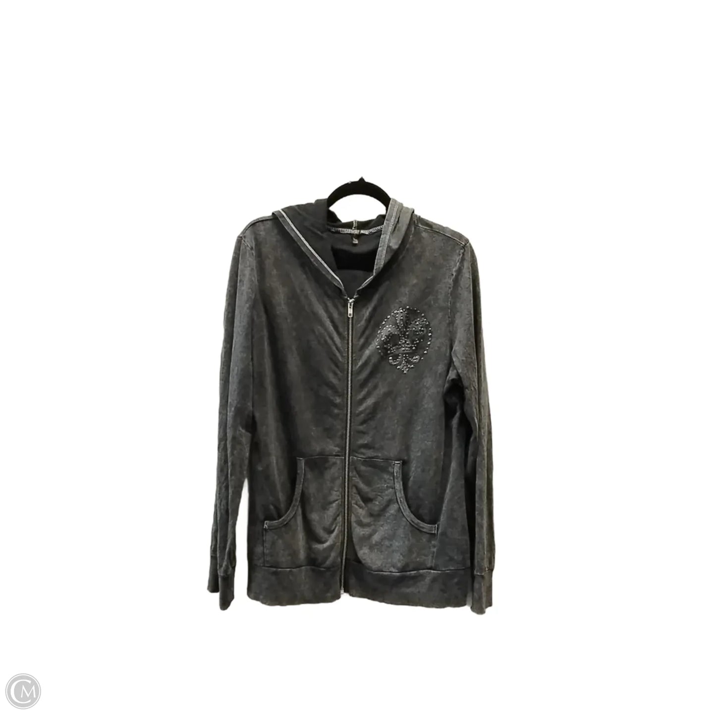 Sweatshirt Hoodie By Clothes Mentor In Grey, Size: M