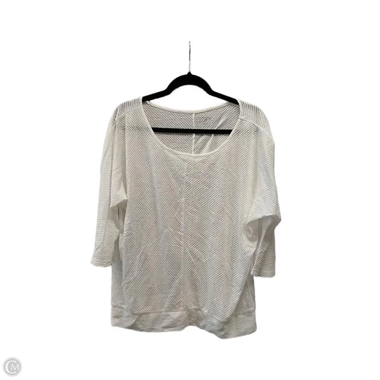 Top Long Sleeve By Loft In White, Size: L