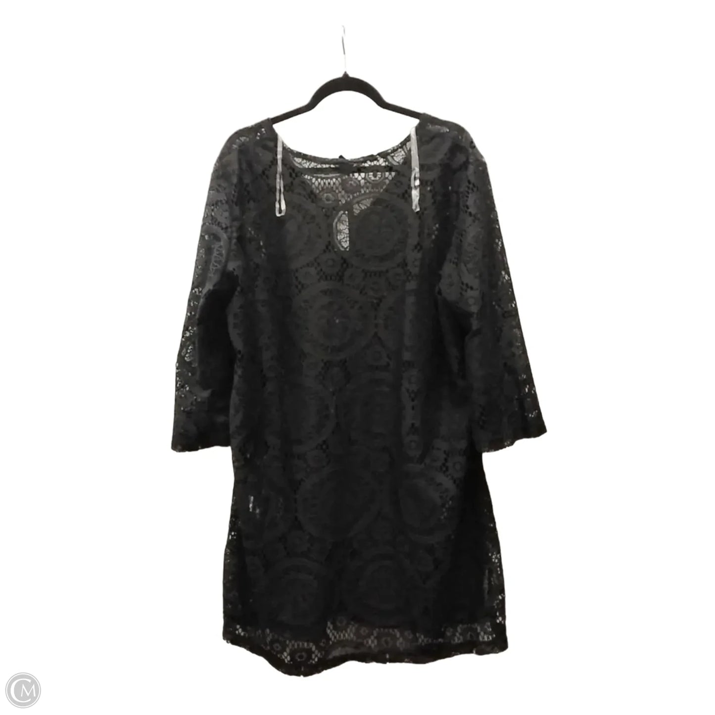Top Short Sleeve By Clothes Mentor In Black, Size: 1x