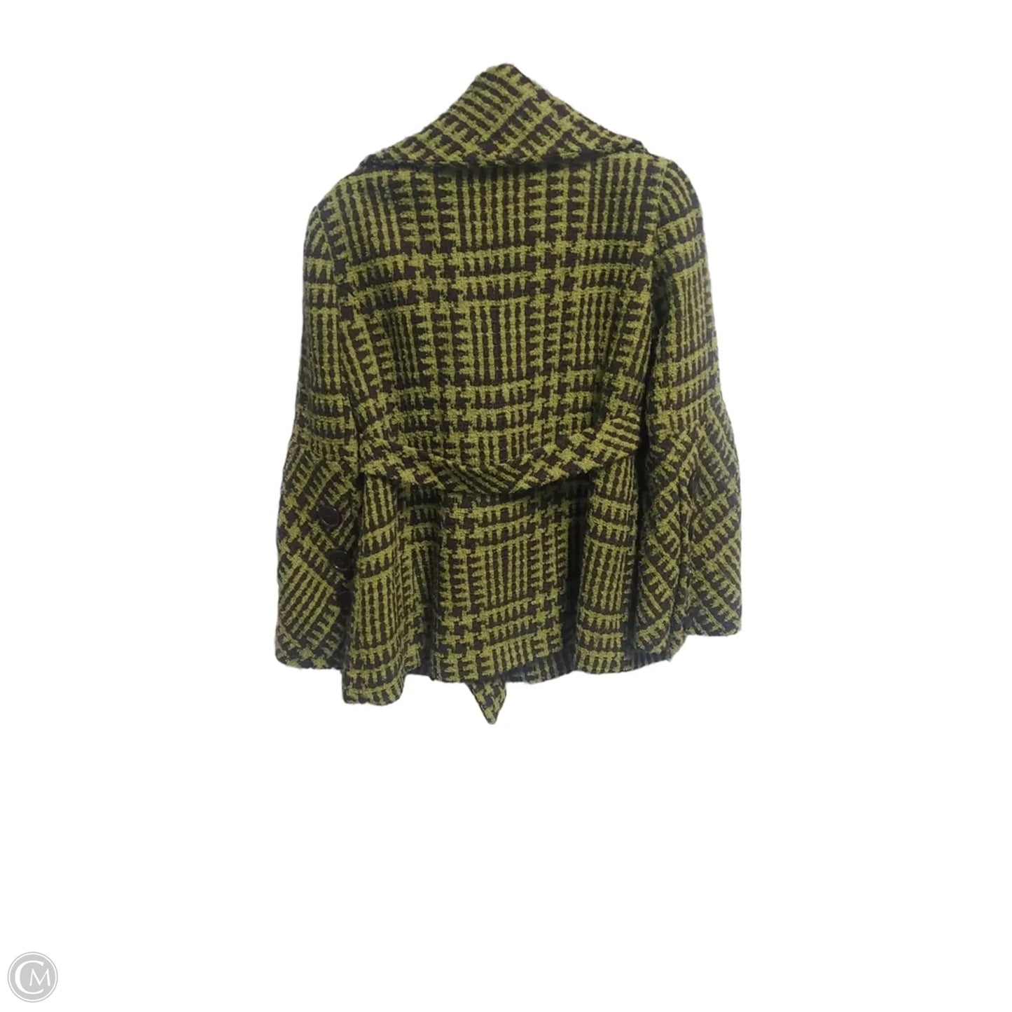 Coat Peacoat By Per Se In Black & Green, Size: S