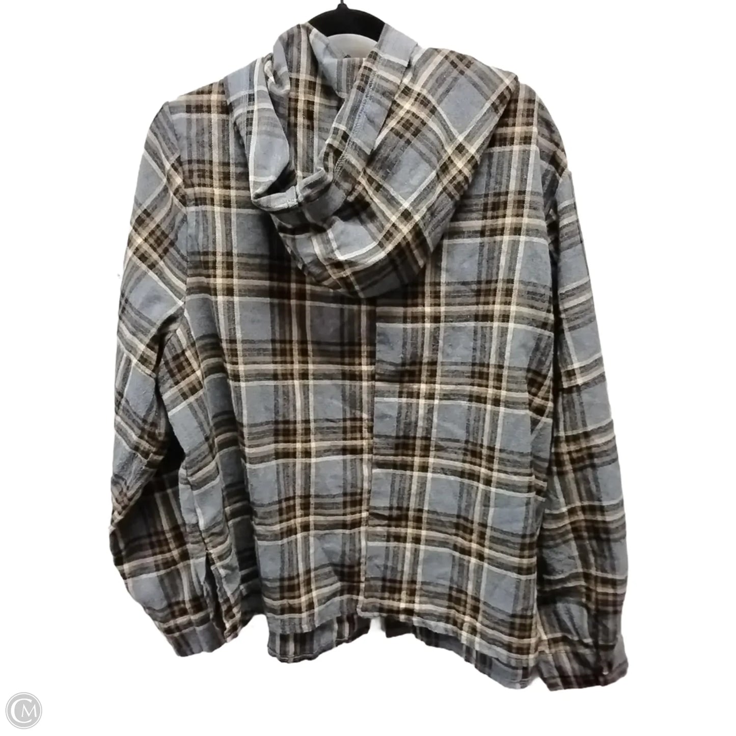 Top Long Sleeve By Shein In Plaid Pattern, Size: 3x