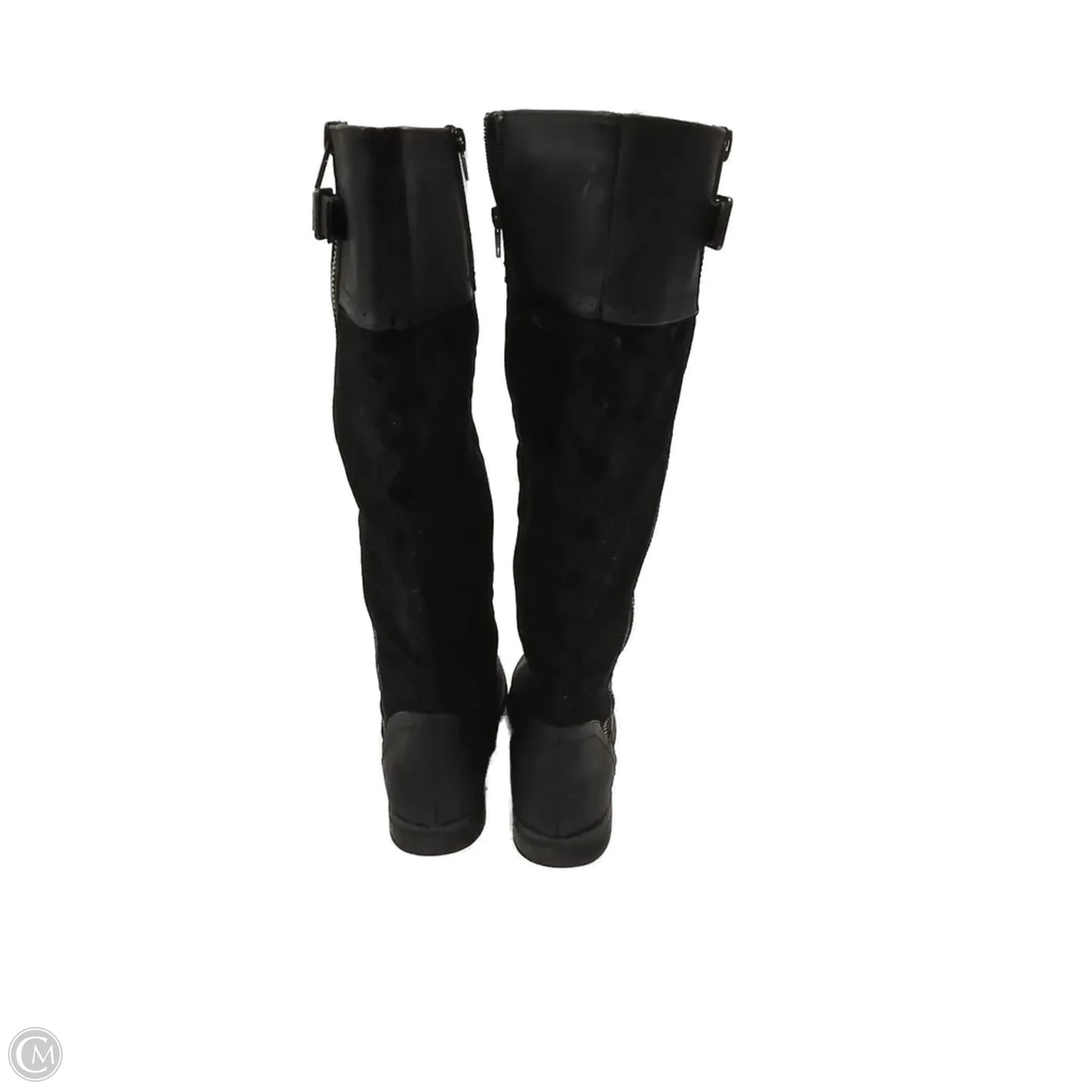 Boots Mid-calf Heels By Clothes Mentor In Black, Size: 9