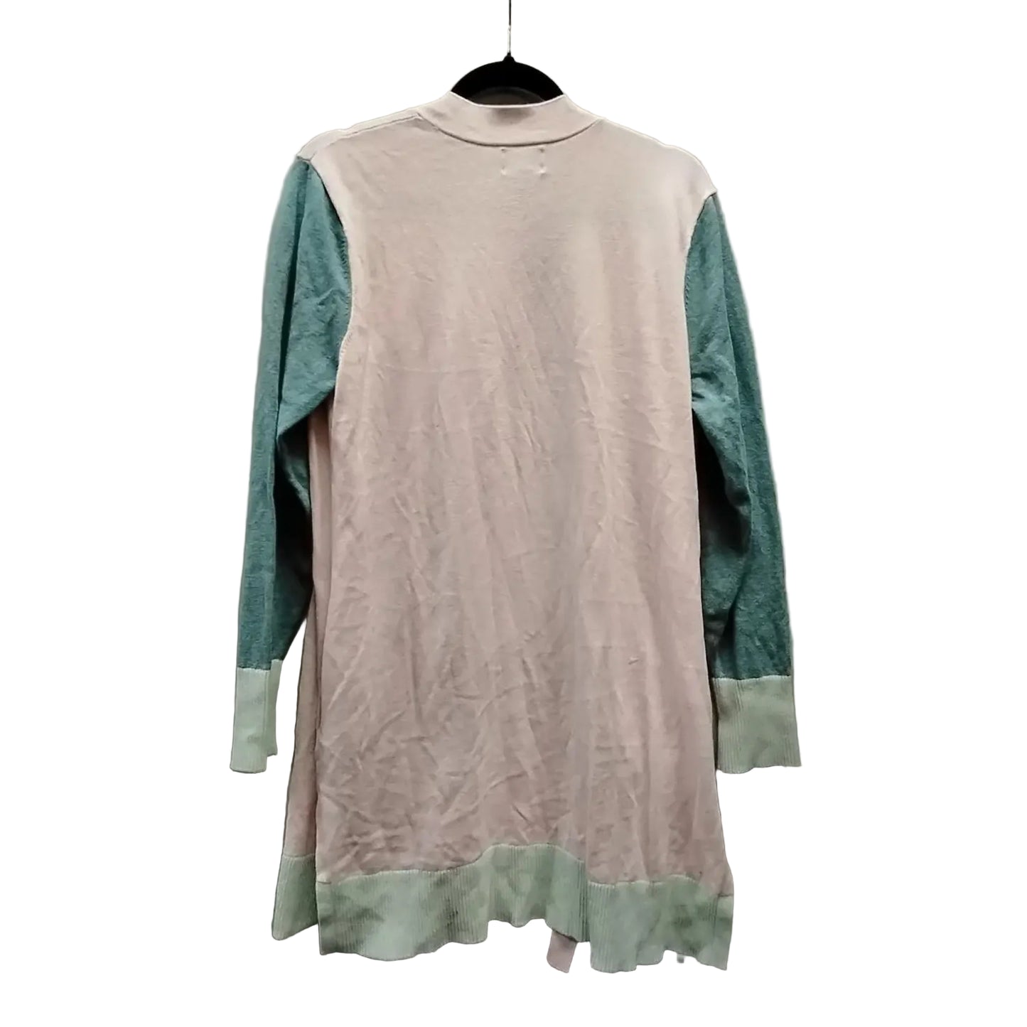 Sweater Cardigan By Lands End In Grey & Pink, Size: L