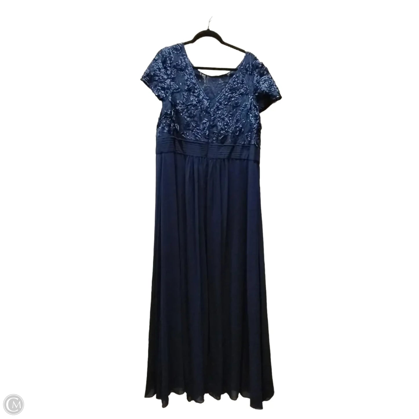 Dress Party Long By Oleg Cassini In Blue, Size: 21