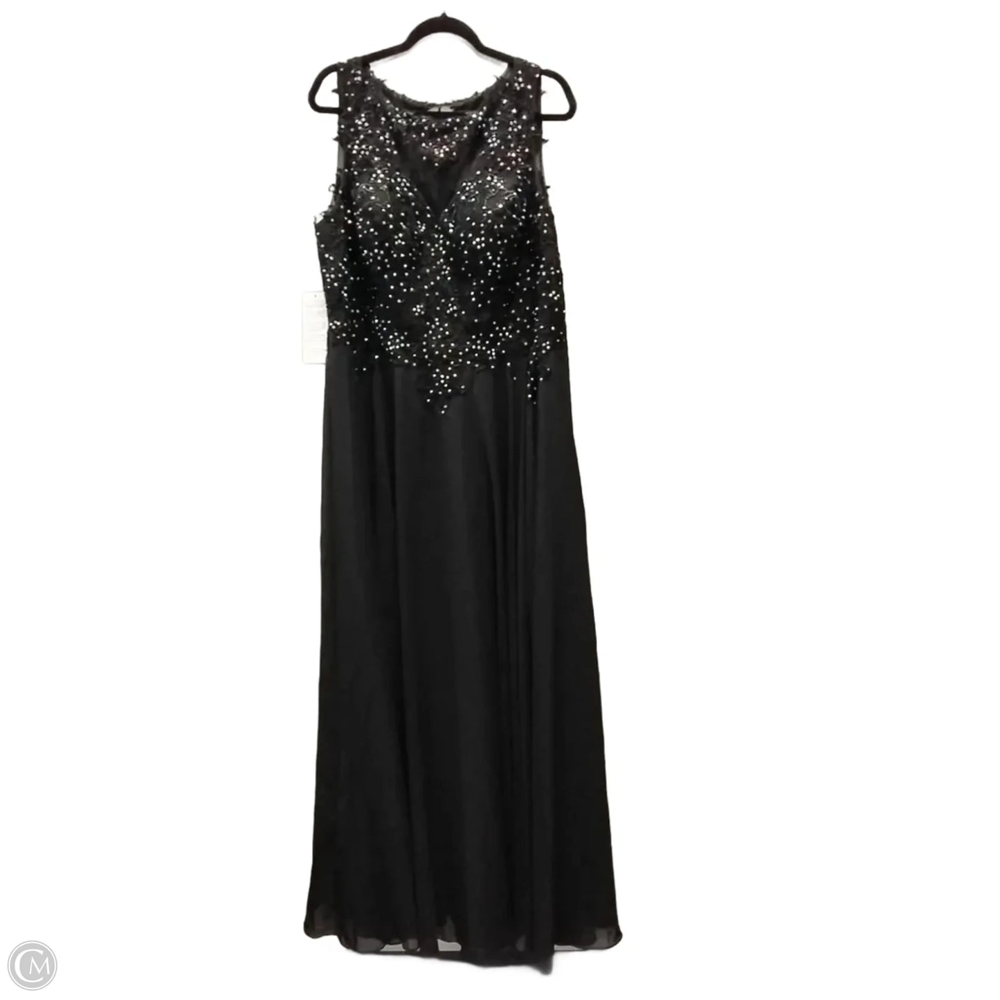 Dress Party Long By Clothes Mentor In Black, Size: 18
