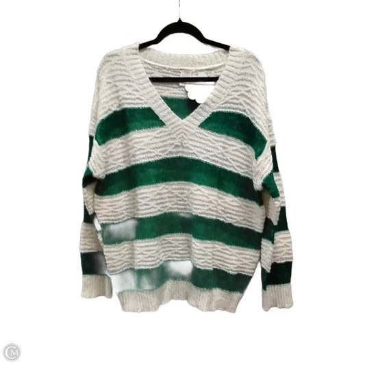 Sweater By Main Strip In Green & White, Size: S