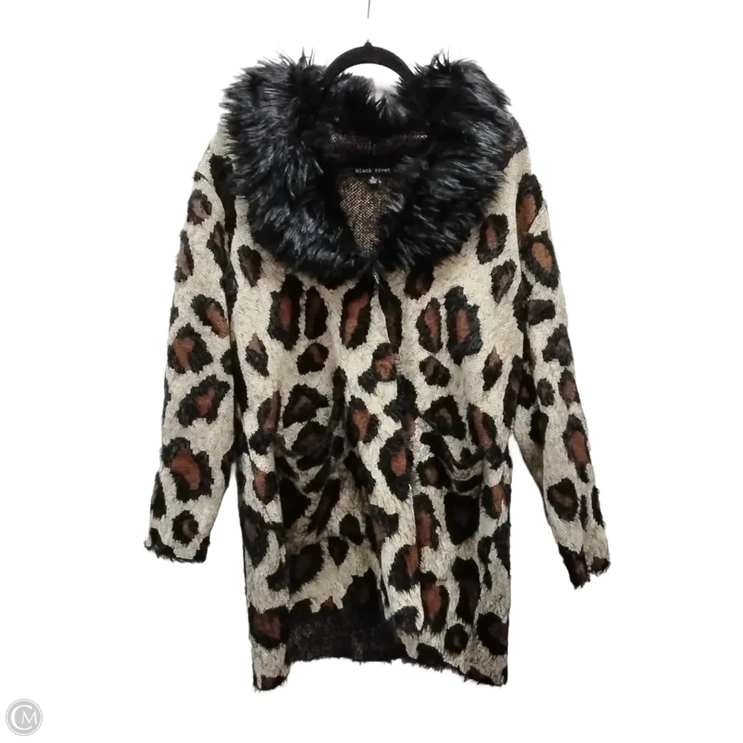 Sweater Cardigan By Black Rivet In Leopard Print, Size: L