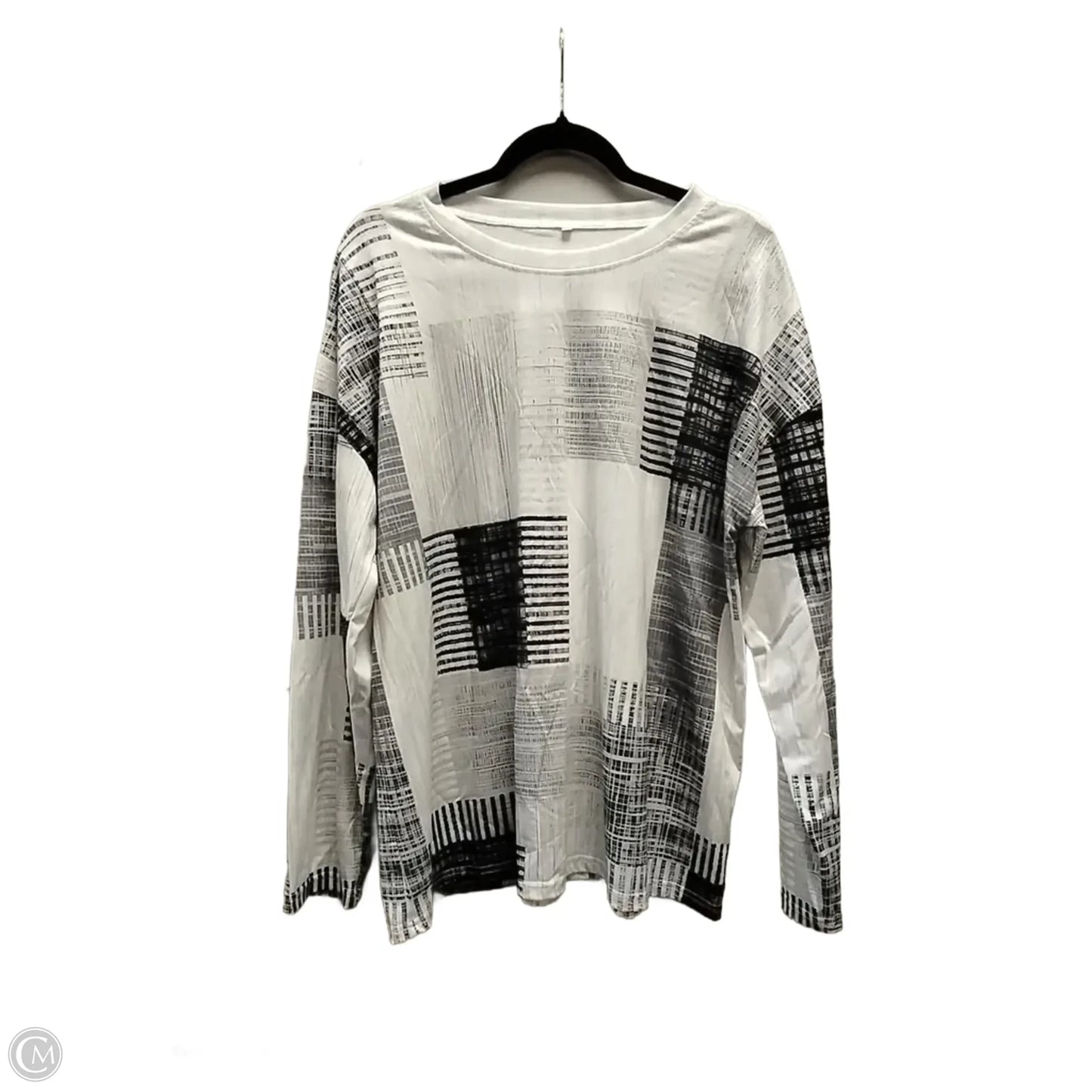 Top Long Sleeve By Clothes Mentor In Black & White, Size: Xxl