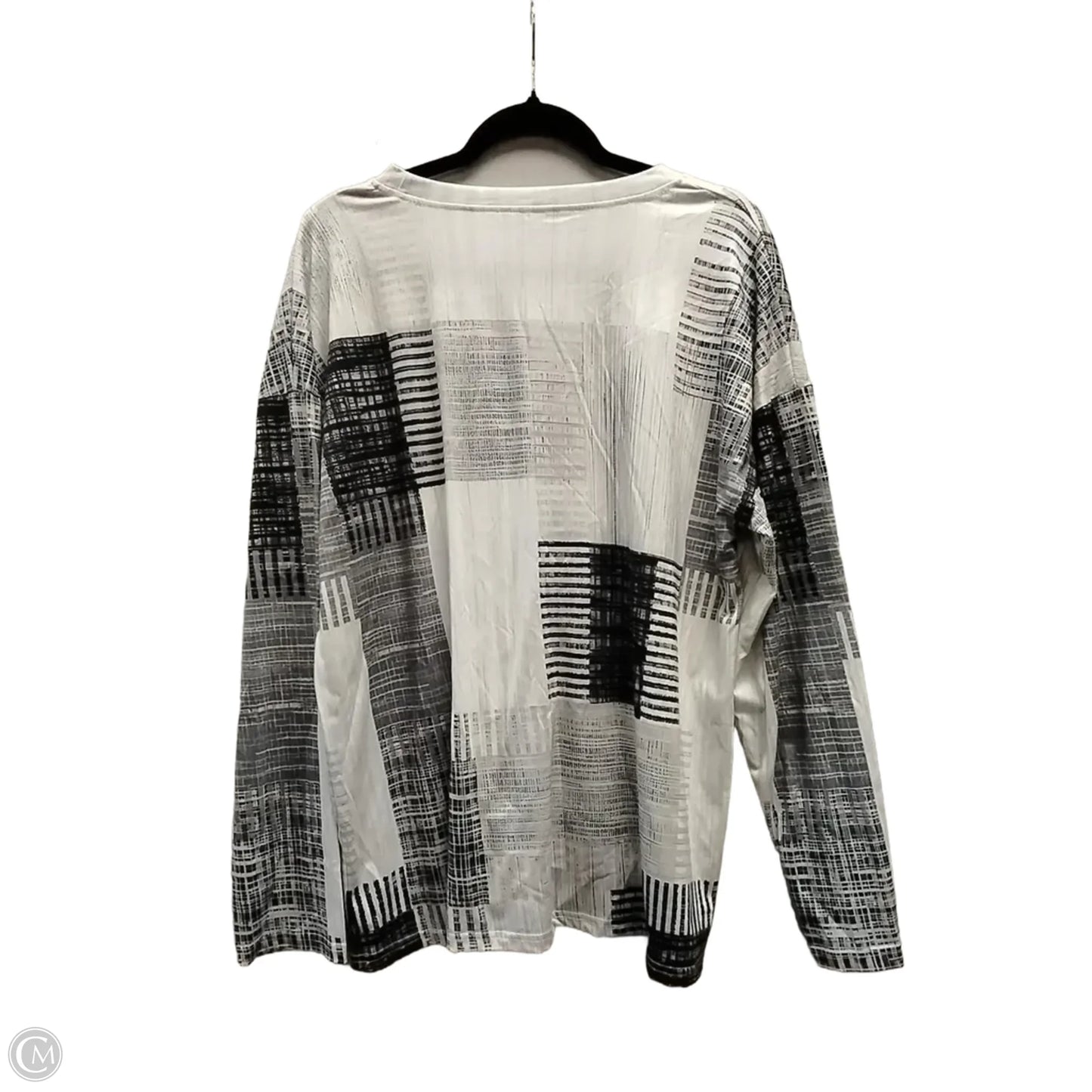 Top Long Sleeve By Clothes Mentor In Black & White, Size: Xxl