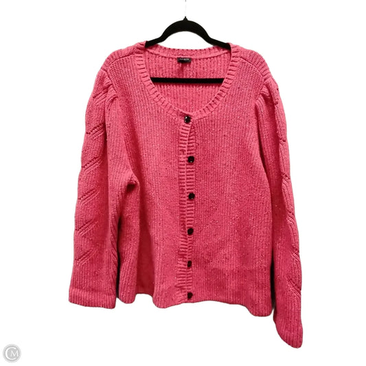 Sweater Cardigan By Talbots In Pink, Size: 3x