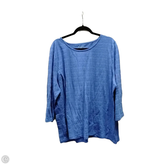 Top Long Sleeve By Talbots In Blue, Size: 3x