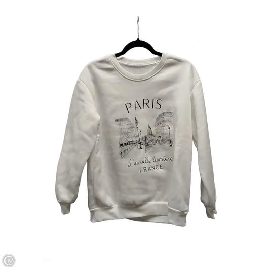 Sweatshirt Crewneck By Shein In White, Size: S