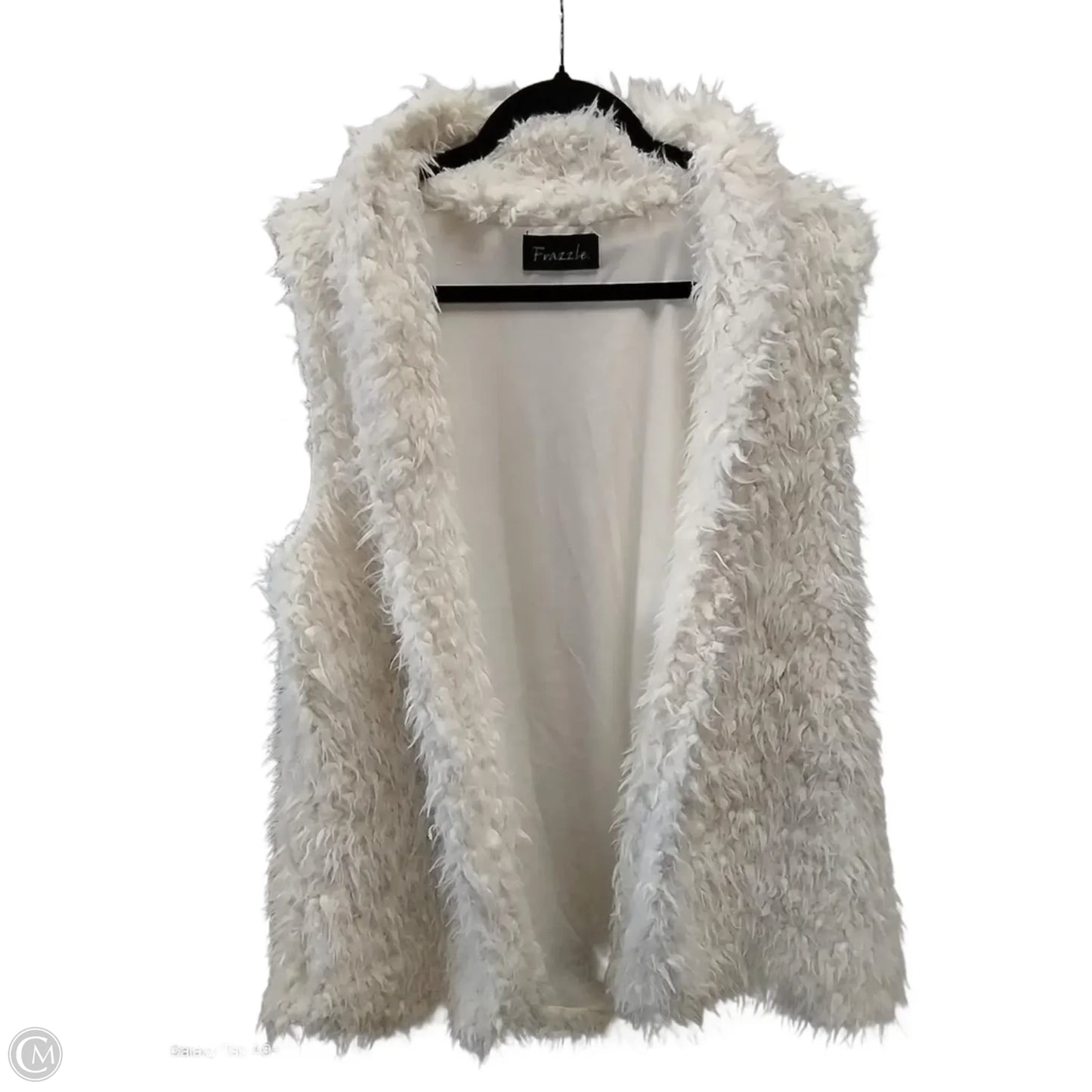 Vest Faux Fur & Sherpa By Clothes Mentor In White, Size: L