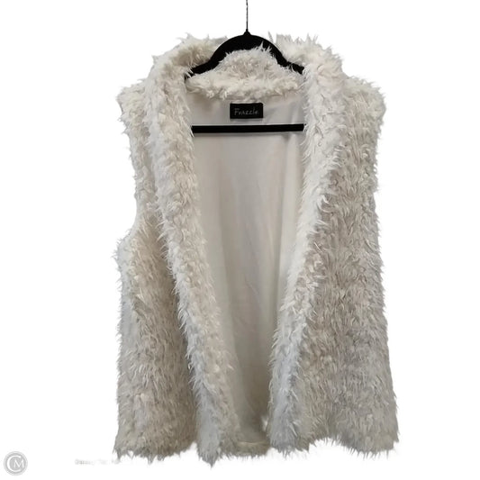 Vest Faux Fur & Sherpa By Clothes Mentor In White, Size: L