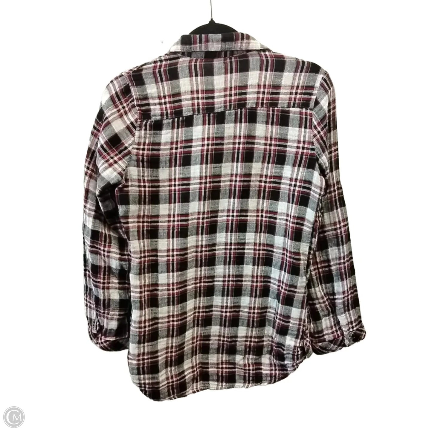 Top Long Sleeve By Clothes Mentor In Checkered Pattern, Size: M