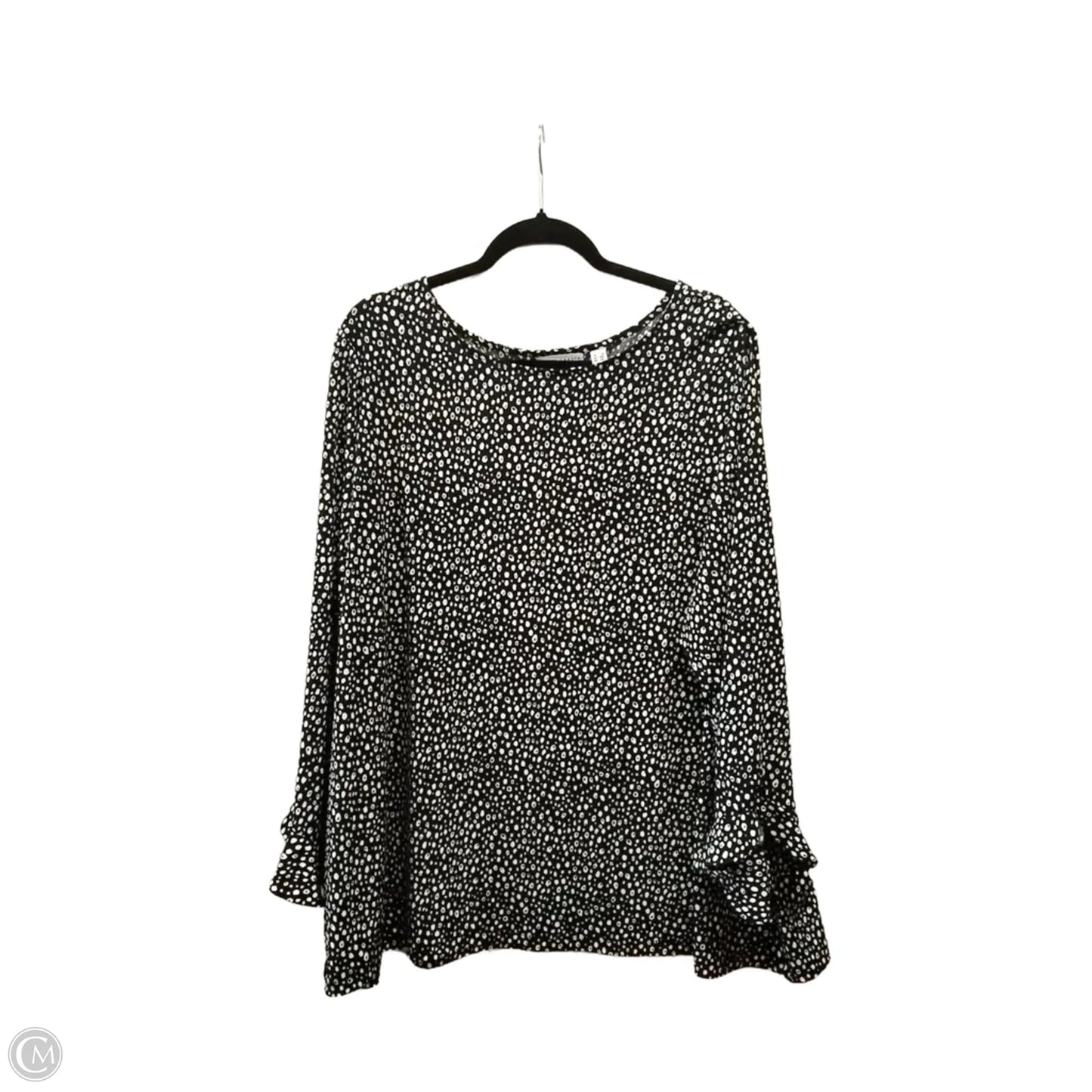 Top Long Sleeve By Susan Graver In Black & White, Size: 3x