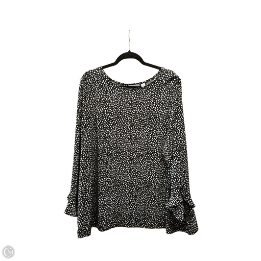 Top Long Sleeve By Susan Graver In Black & White, Size: 3x