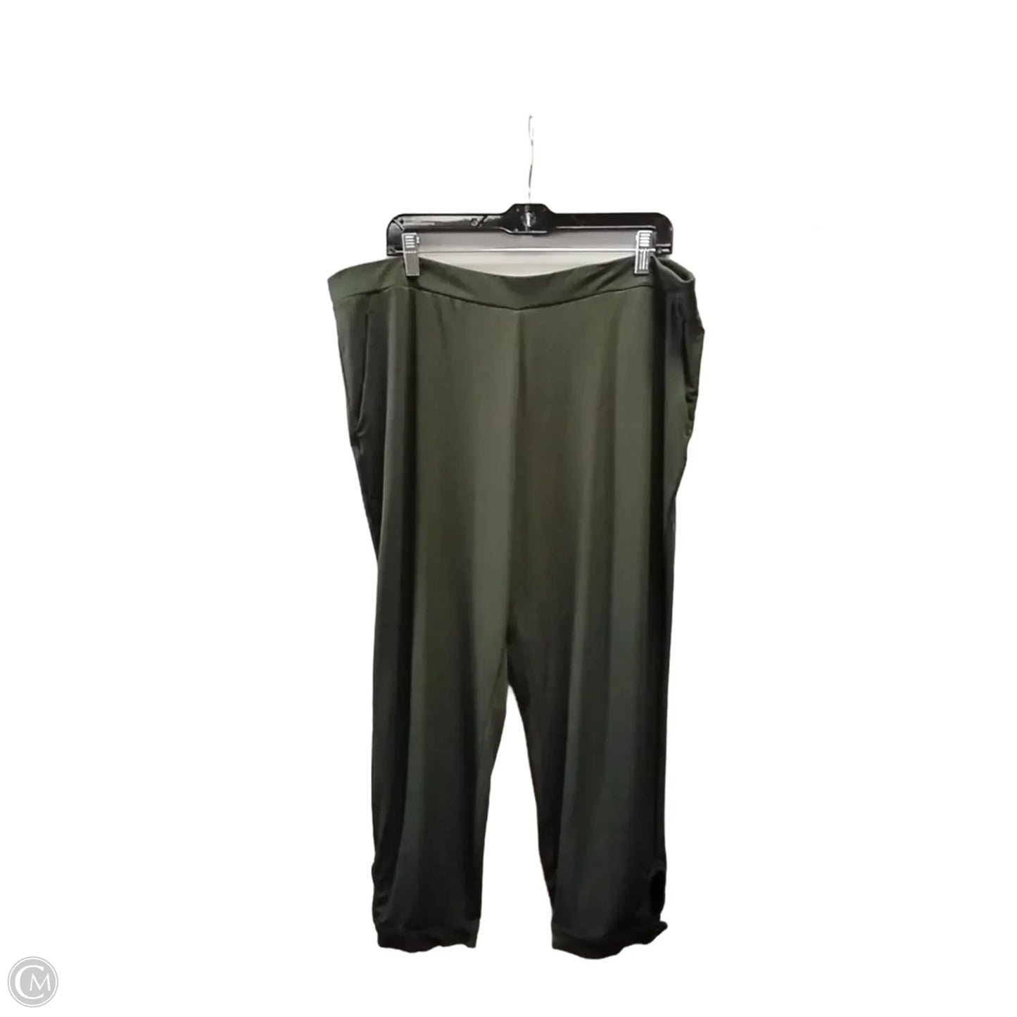 Pants Linen By Susan Graver In Green, Size: Xlp