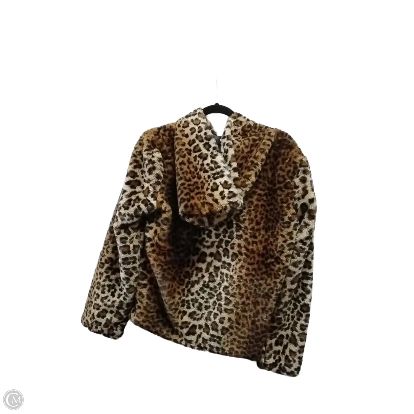 Coat Faux Fur & Sherpa By Ci Sono In Leopard Print, Size: L