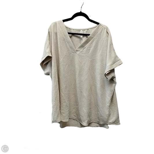 Top Short Sleeve By Zenana In Tan, Size: 3x