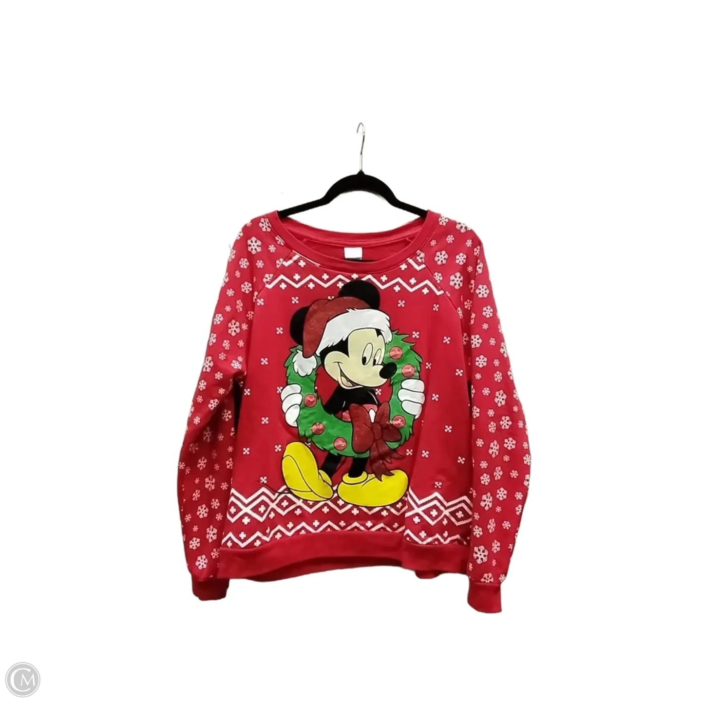 Sweatshirt Crewneck By Disney In Red, Size: Xxl