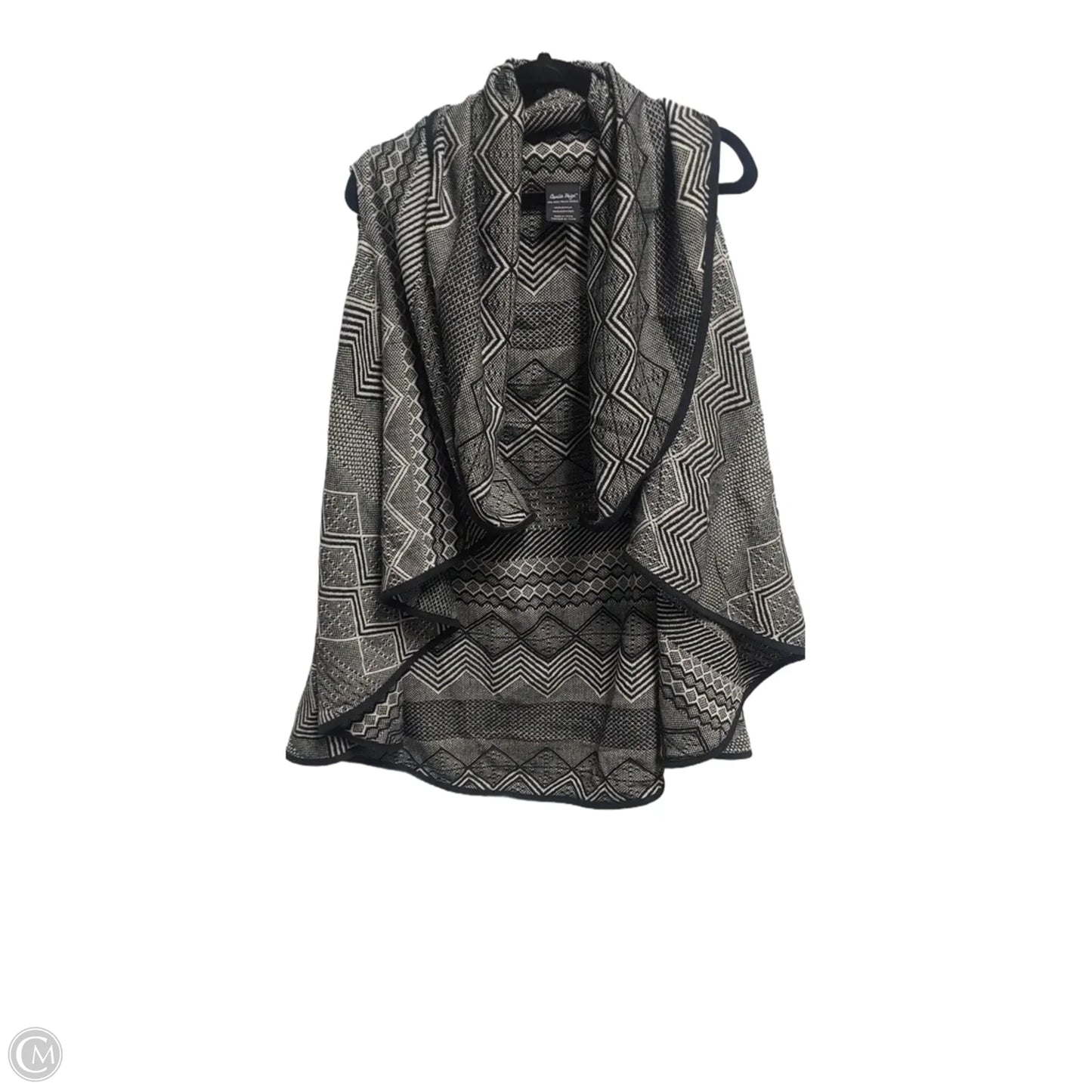 Shawl By Clothes Mentor In Black & White, Size: Onesize