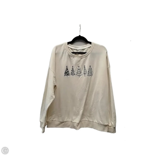 Sweatshirt Crewneck By Clothes Mentor In Beige, Size: Xl