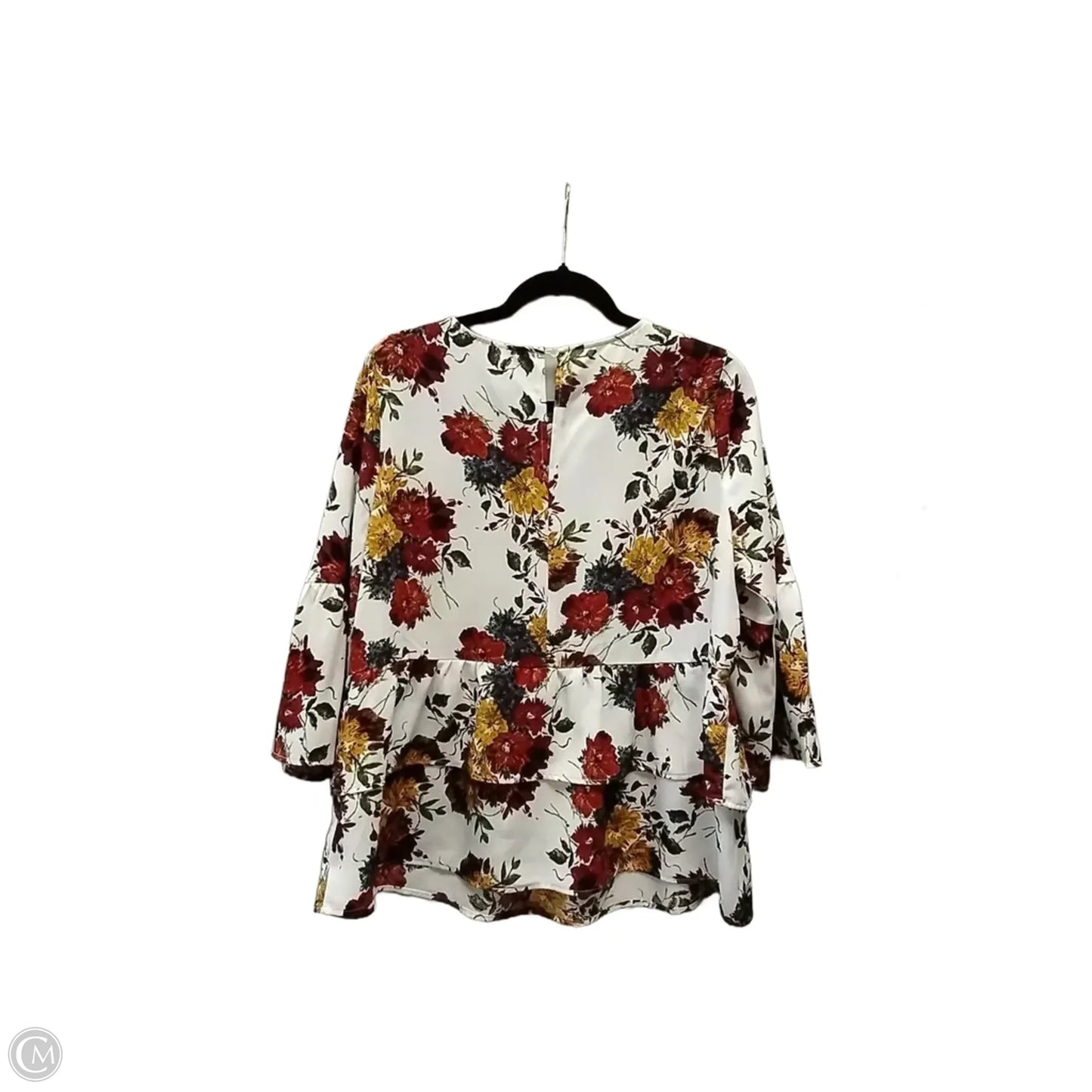 Blouse Long Sleeve By Time And Tru In Floral Print, Size: L