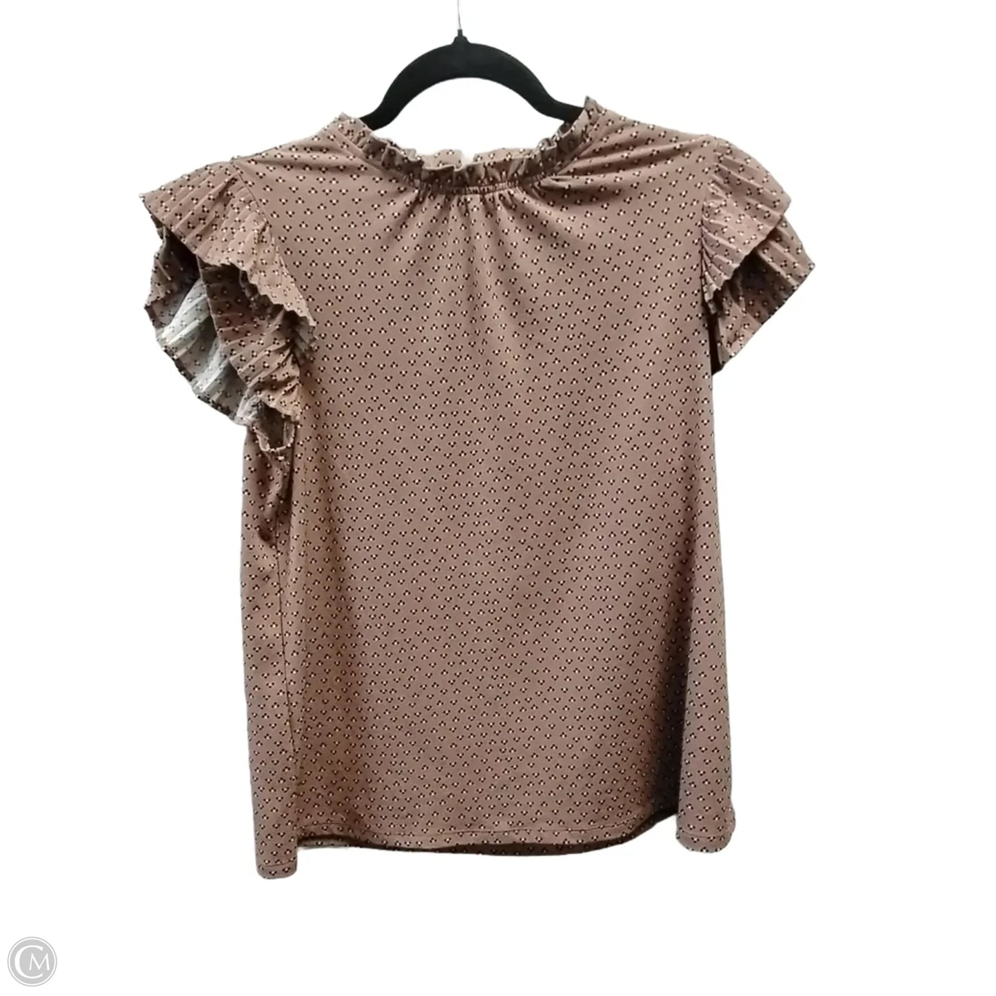 Blouse Short Sleeve By Adrianna Papell In Brown, Size: S