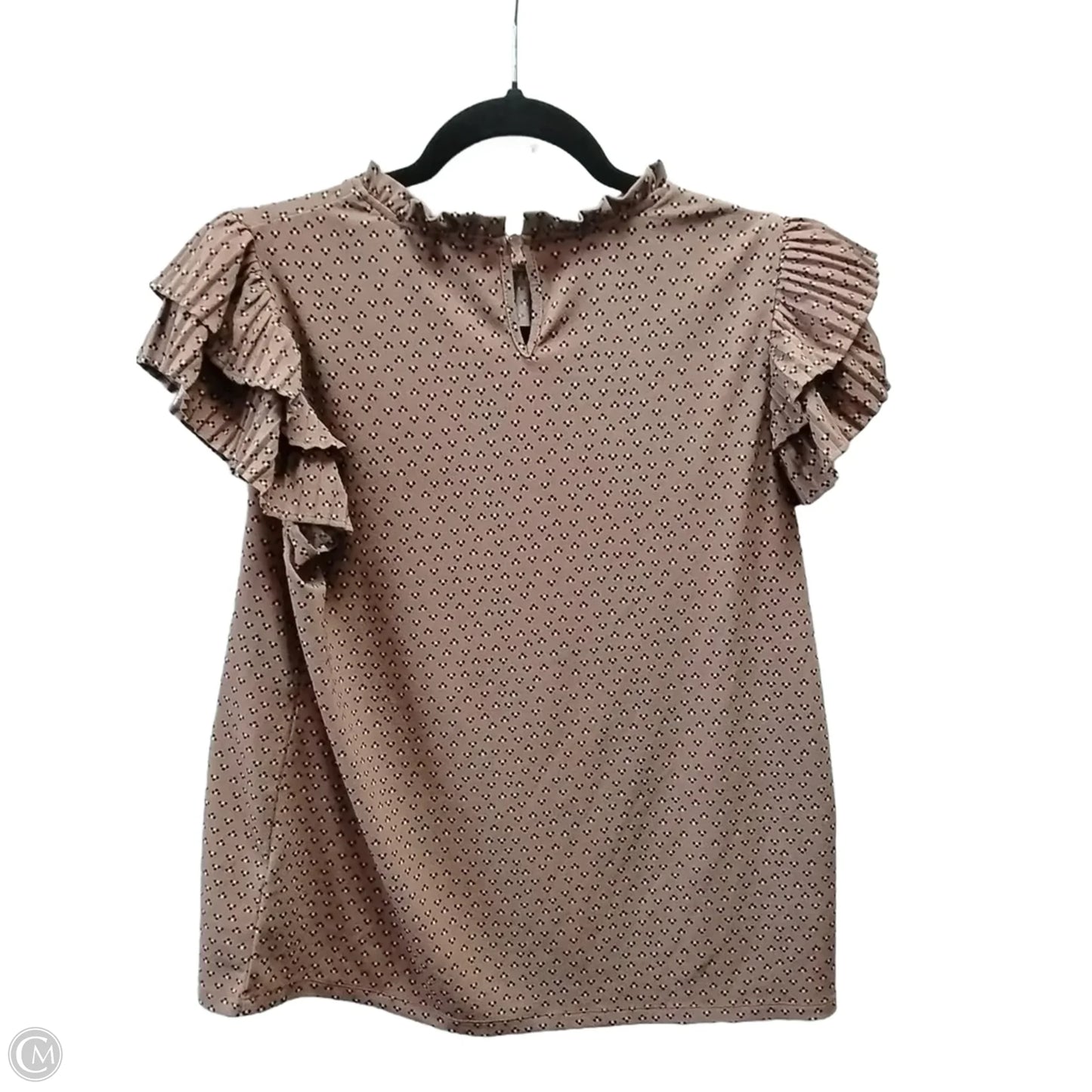 Blouse Short Sleeve By Adrianna Papell In Brown, Size: S