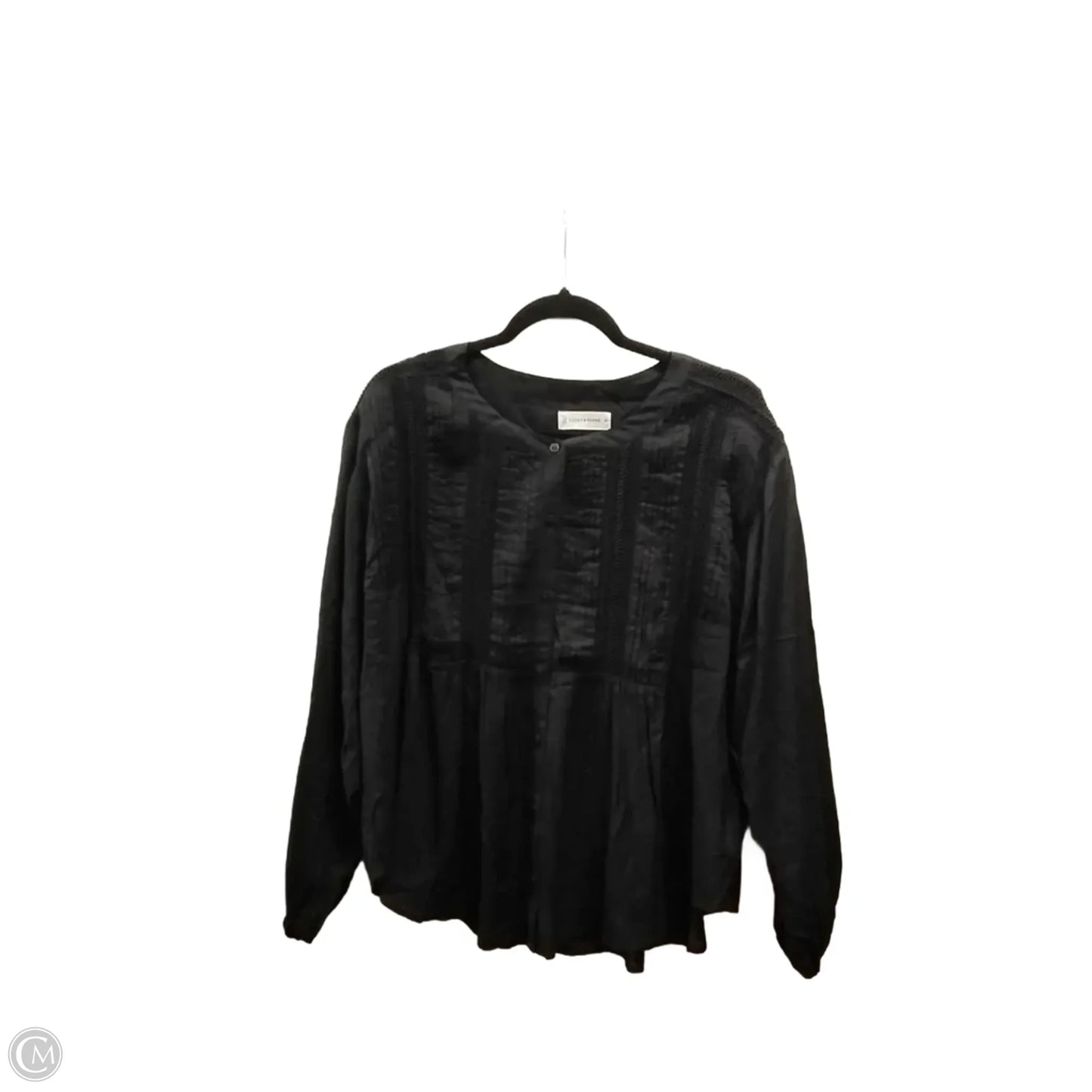 Blouse Long Sleeve By Lucky Brand In Black, Size: M
