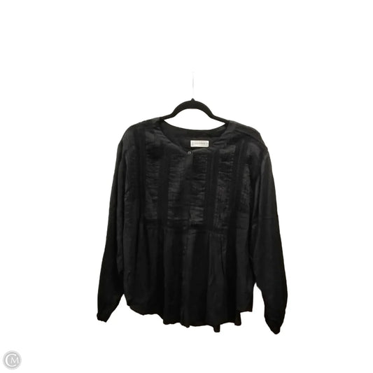 Blouse Long Sleeve By Lucky Brand In Black, Size: M