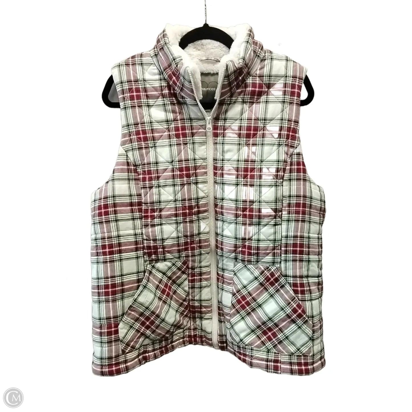 Vest Puffer & Quilted By Maurices In Checkered Pattern, Size: Xxl