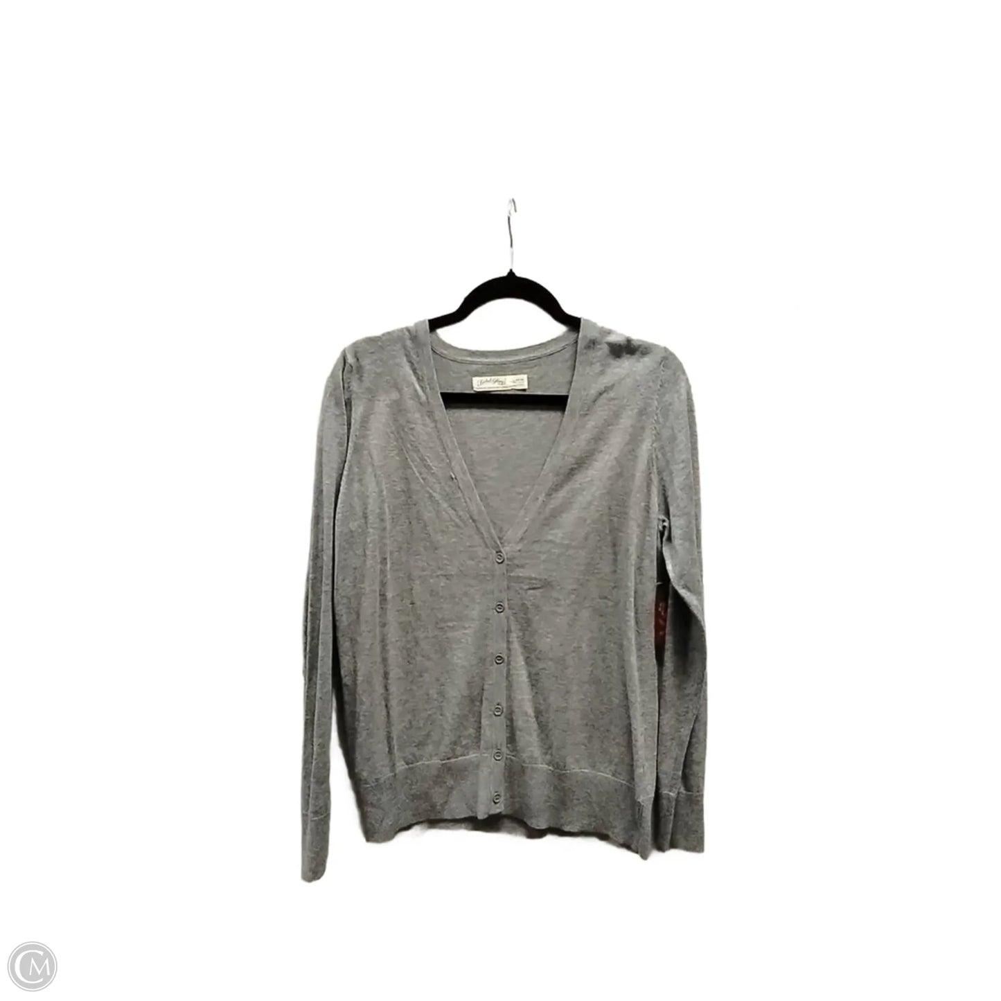 Sweater Cardigan By Faded Glory In Grey, Size: L