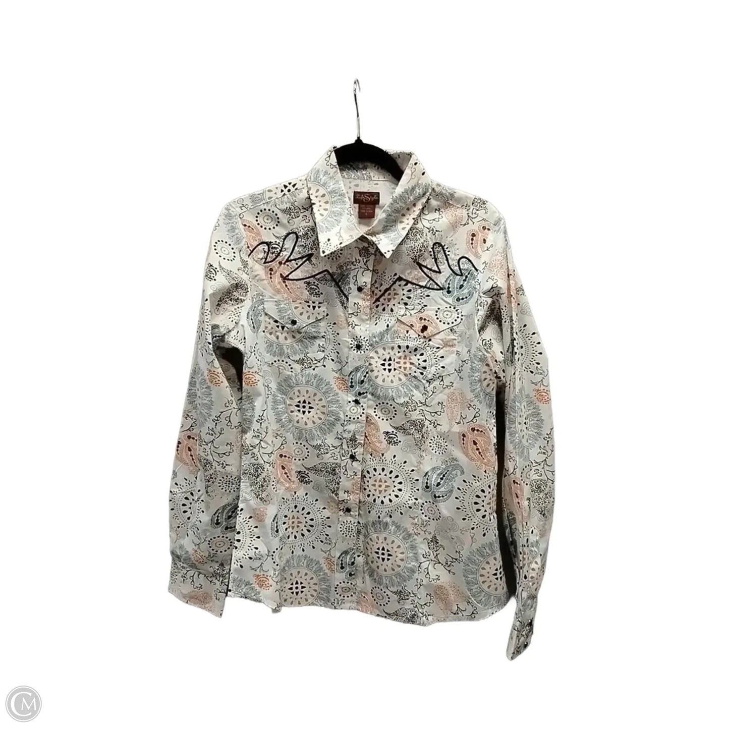 Top Long Sleeve By Clothes Mentor In Geometric Pattern, Size: L