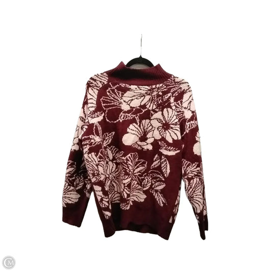 Sweater By Liz Claiborne In Floral Print, Size: M