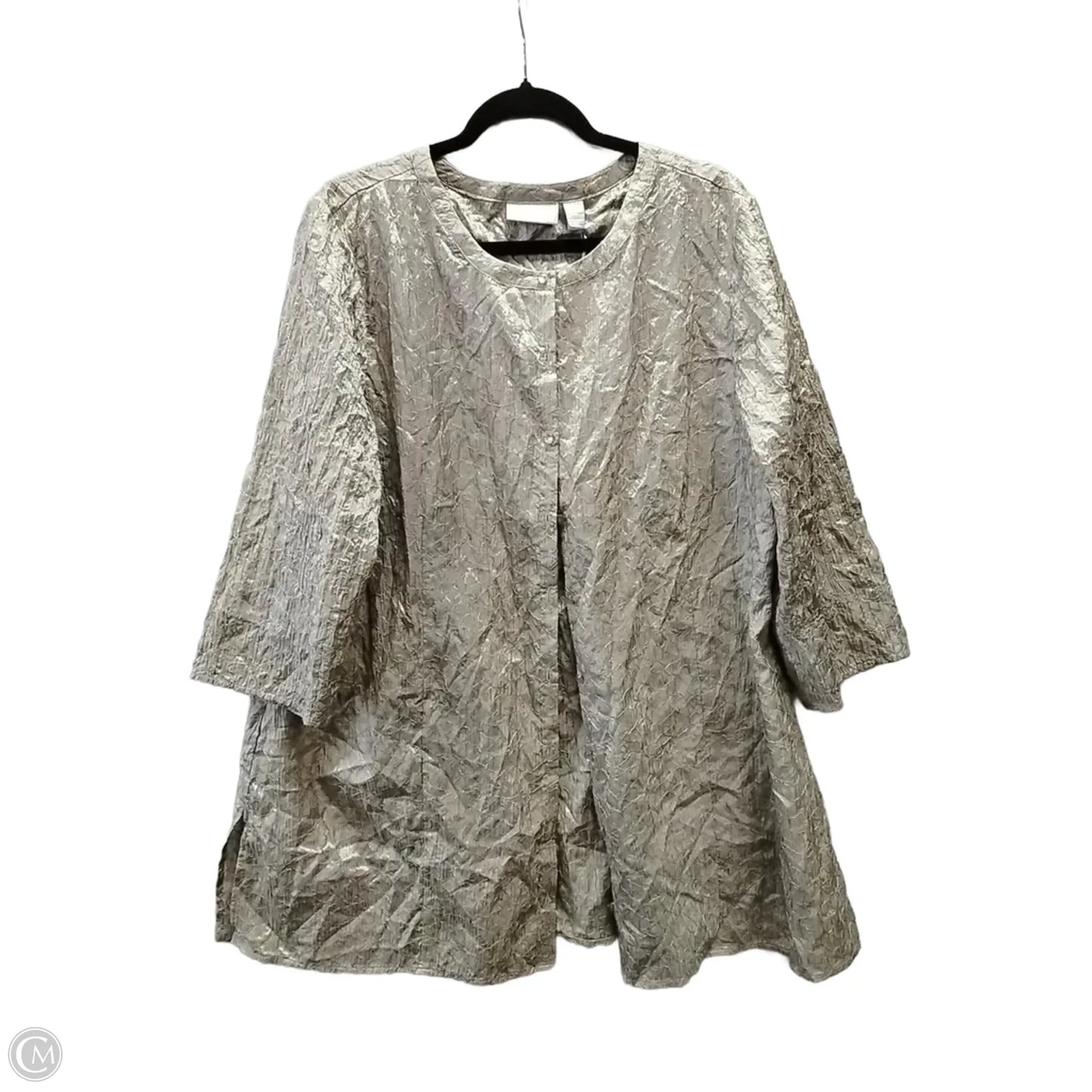 Blouse 3/4 Sleeve By Chicos In Beige, Size: Xl