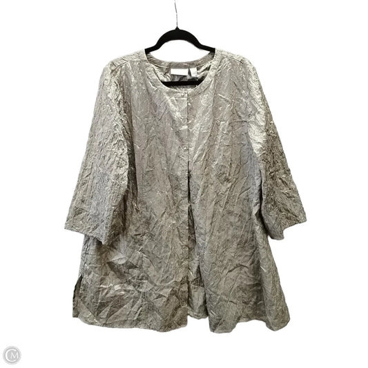 Blouse 3/4 Sleeve By Chicos In Beige, Size: Xl