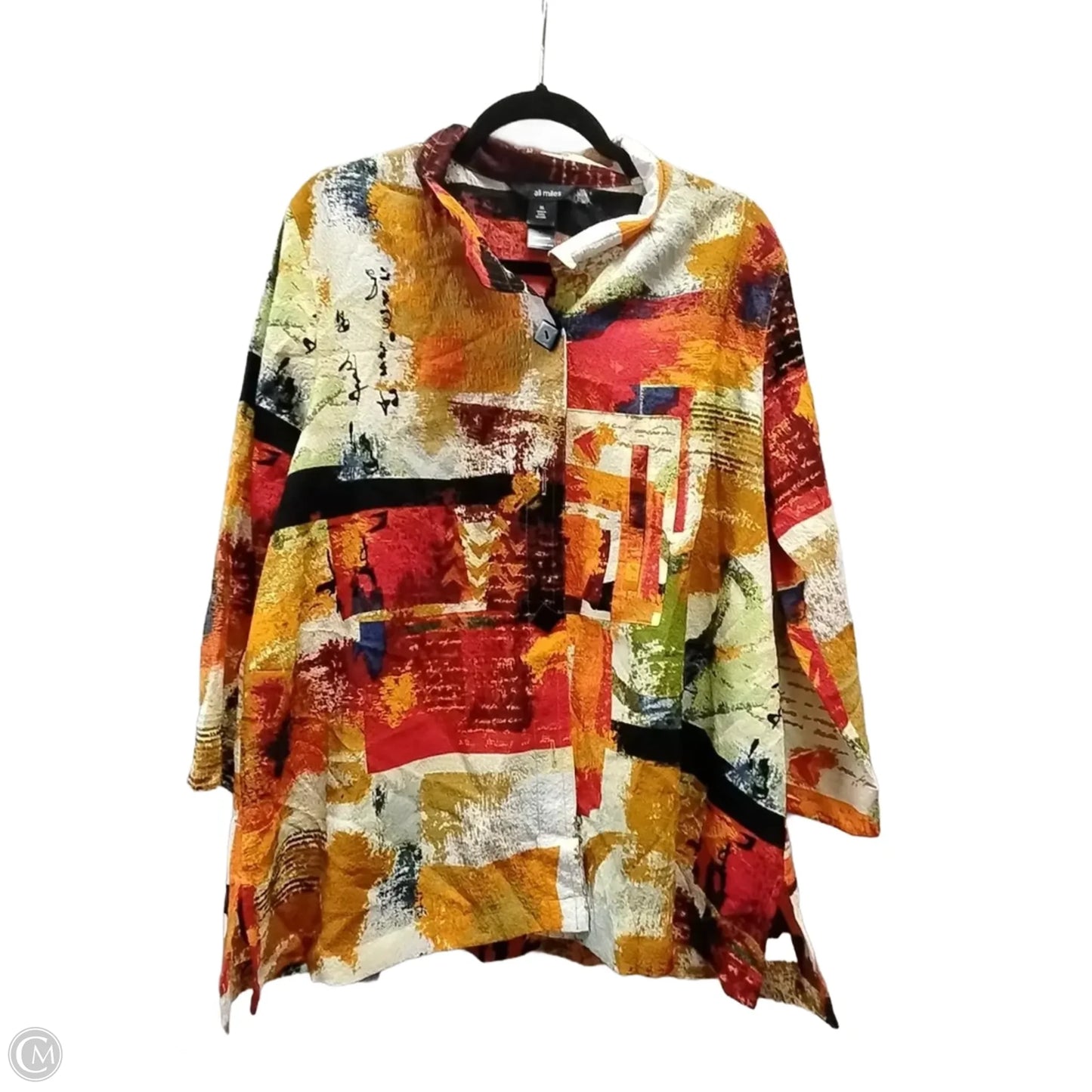 Blouse Long Sleeve By Clothes Mentor In Multi-colored, Size: Xl