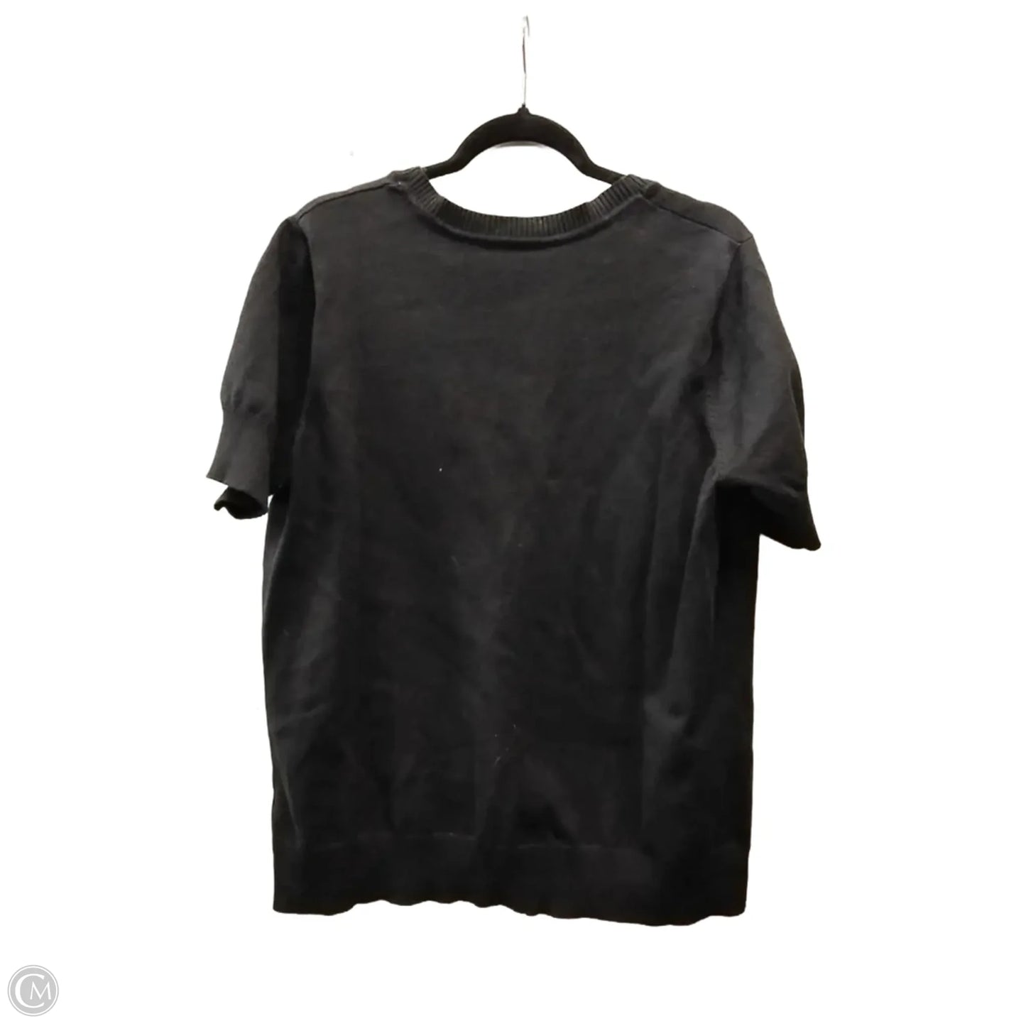 Sweater Short Sleeve By D&co. In Black, Size: Xl